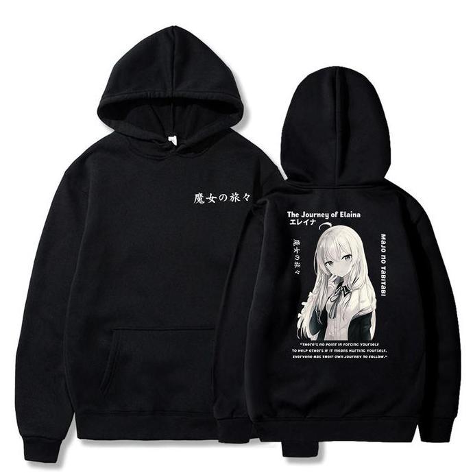 Lansungkirim- Sweater Hoodie Oversize Elaina Majo No Tabitabi Sablon Depan Belakang Pria/Wanita/Rema