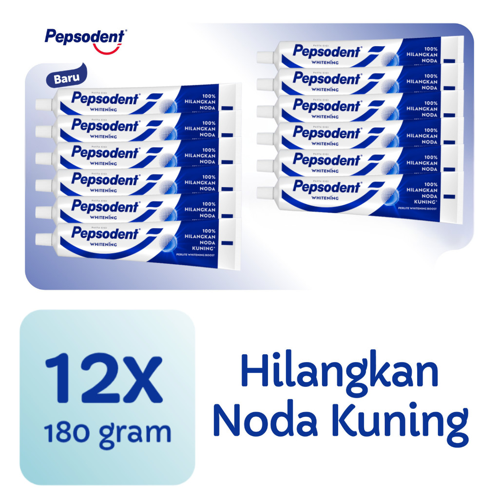 Pepsodent Pasta Gigi Complete 8 Plus Whitening Toothpaste 190g x12