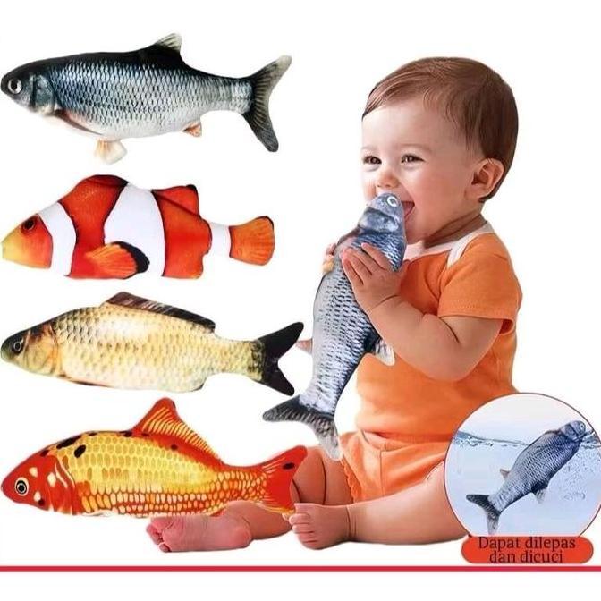 TERLARIS MAINAN ANAK IKAN BERGERAK BONEKA IKAN / MAINAN IKAN GOYANG BOBOIN BAYI MAINAN SIMULASI IKAN