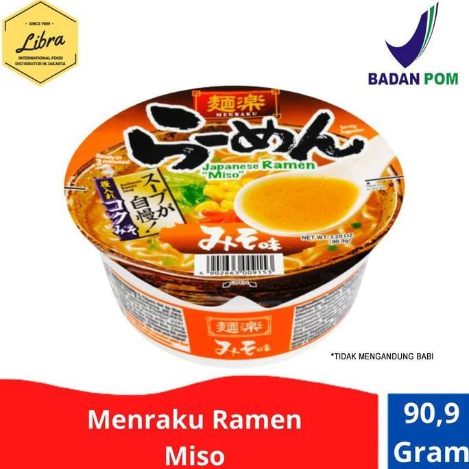 aridpratian - menraku ramen miso/ ramen jepang cup food instan noodles makanan