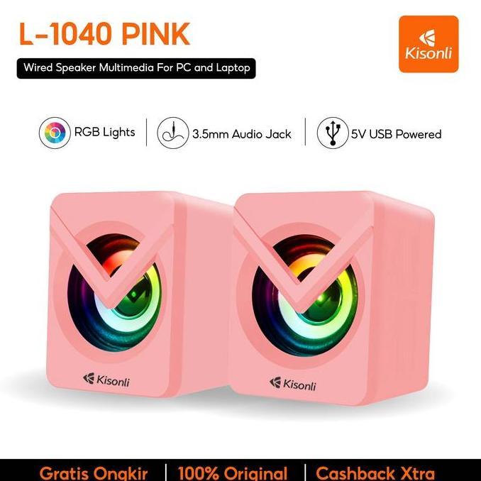 prasminah99 - speaker komputer / pc laptop kisonli l1040 led rgb light with switch volume control - 