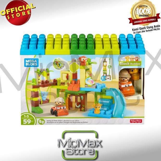 TERLARIS MEGA BLOKS MEGABLOKS SWING & SLIDE SAFARI JUNGLE ADVENTURE  DPJ58