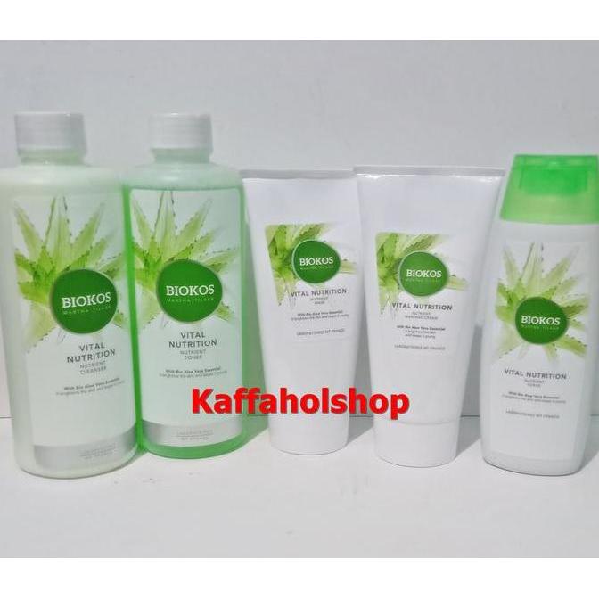 Biokos Paket Facial Cleanser, Toner, Face Scrub, Deep Cleansing Gel Mask, Massage Cream