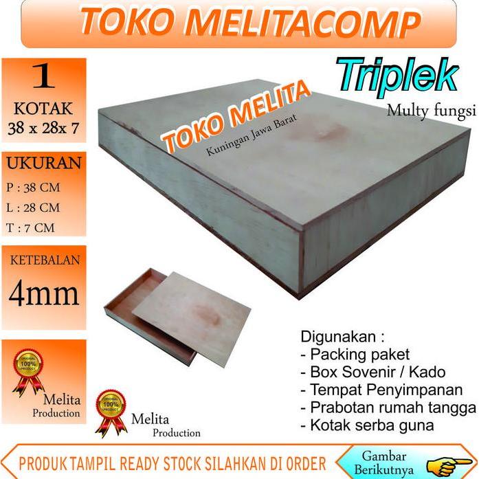 Kotak 38x28x7 Cm kayu triplek tebal 4mm