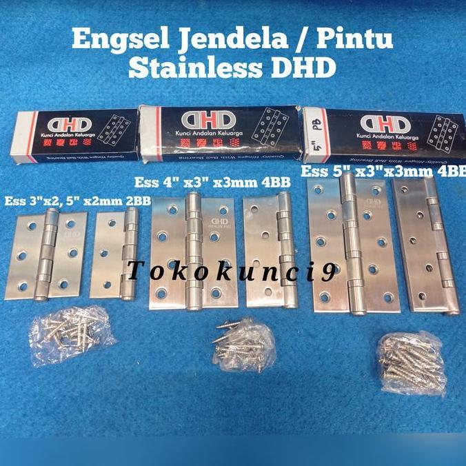 Engsel Stainless 5 inch DHD Engsel Pintu Stainless 5" Scrup Stainless