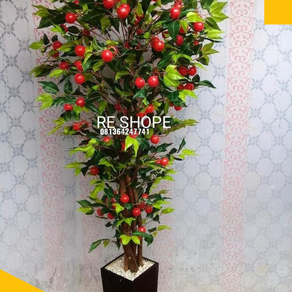 Bunga Hiasartificial/Pohon Apel Hias 170Cm/Bunga Plastik/Pohon Plastik