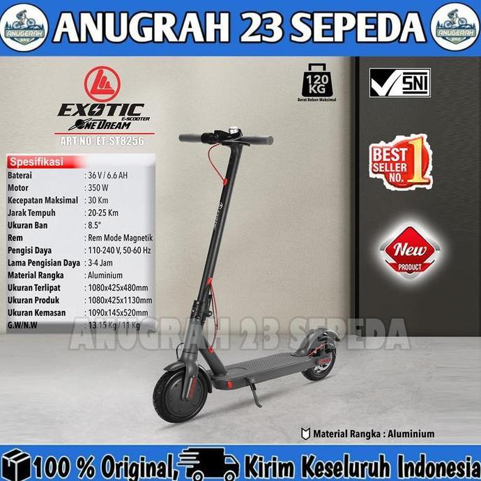 TERLARIS!! SKUTER LISTRIK EXOTIC ST 8256 SCOOTER ELECTRIC LIPAT DEWASA ANAK.
