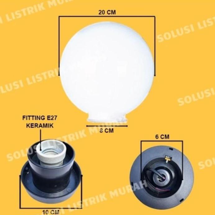 Ready kap lampu taman 8" Meval