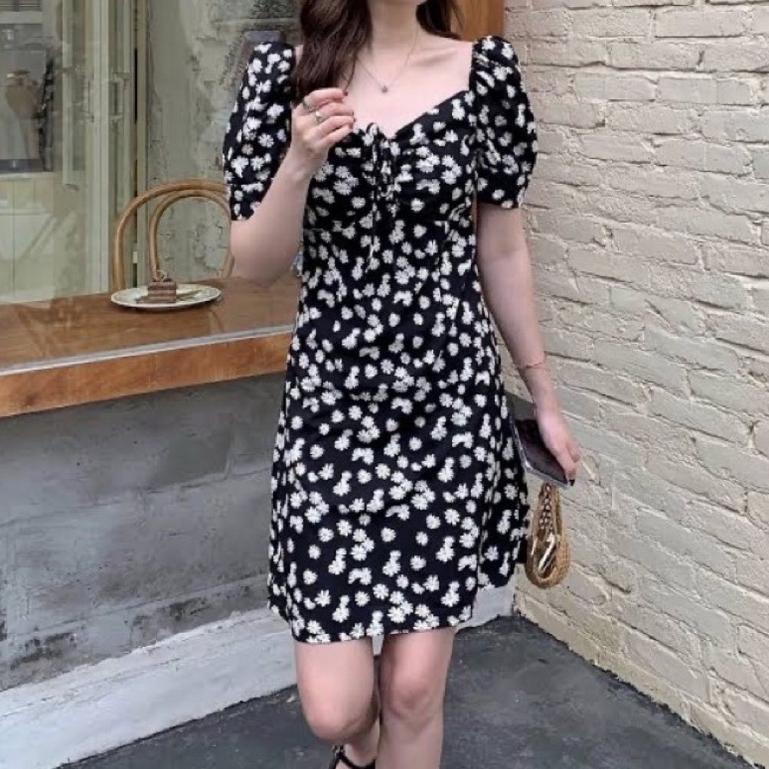 TERBARU DRESS DAISY KOREA BUNGA-BUNGA KATUN (LD 80, P 70)
