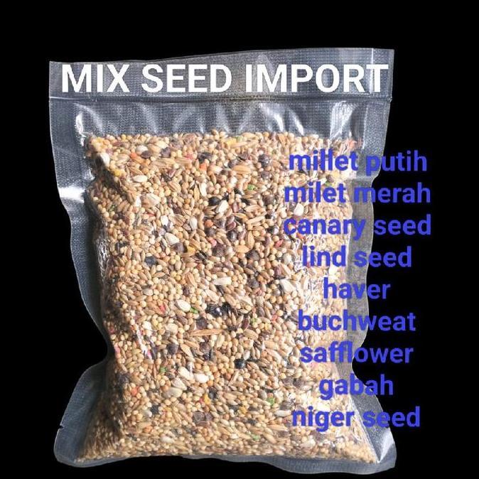 PAKAN MIX SEED CAMPUR IMPORT 1KG BURUNG LOVEBIRD KENARI PARKIT KAKATUA