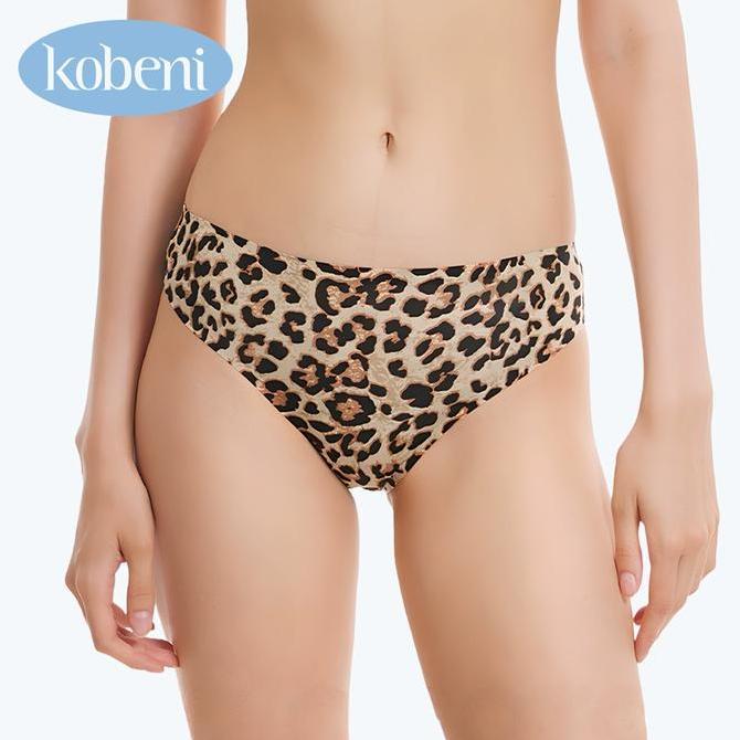 Kobeni Seamless Celana Dalam Wanita Panties Sexy Leopard CD Seamless Pasangan Model Coconut-Seamless