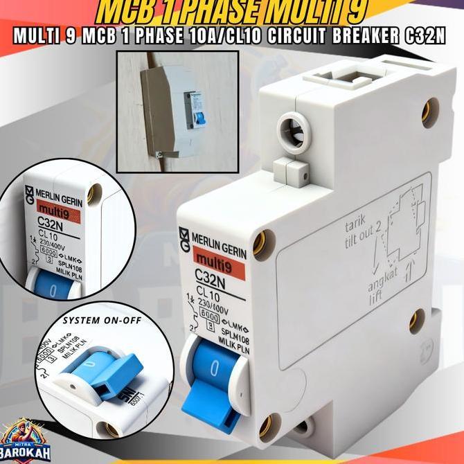 Mcb Merlin Gerin Multi9 1P Cl10 Mcb Miniature Circuit Breaker 1 Phase 10 Ampere Multi9 C32N Original