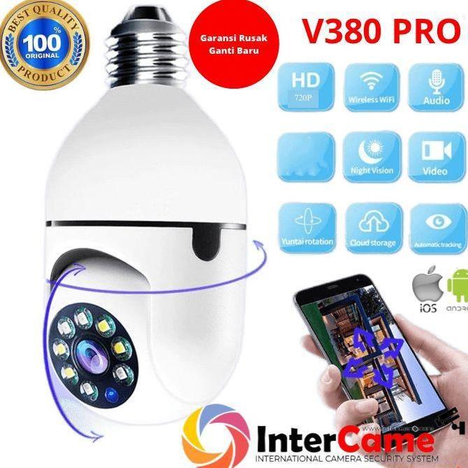 Camera Wifi CCTV Lampu Rotator V380 Pro 1080P