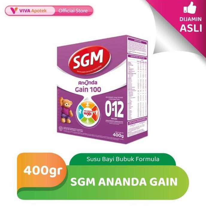 Gyunyu- Sgm Ananda Gain 100 Susu Formula Khusus Usia 0-12 Bulan (400 Gram)