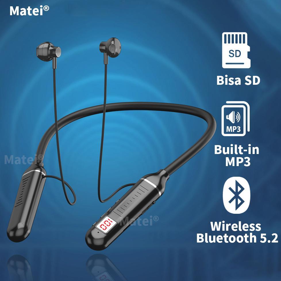 Matei Headset Gantung Sport Bluetooth Headphone Gerakan Mode Ringan Musik Earphone Bluetooth  W3 Wir