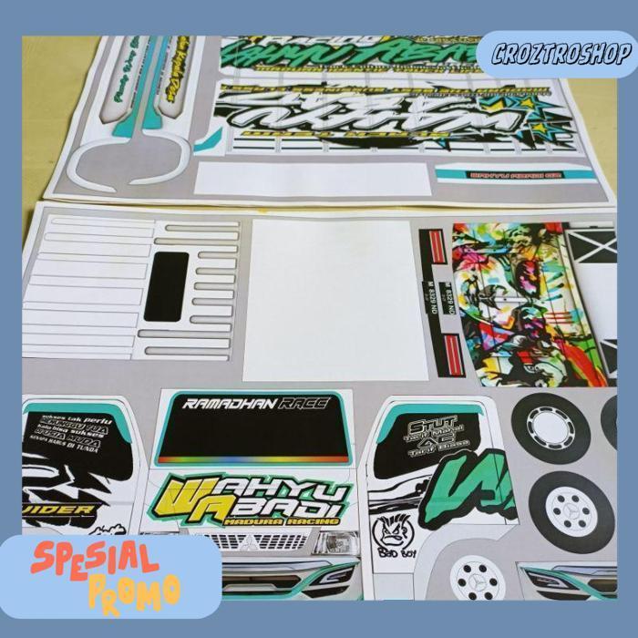 Lembaran Pola Stiker Miniatur Truk Oleng Ukuran 48Cm