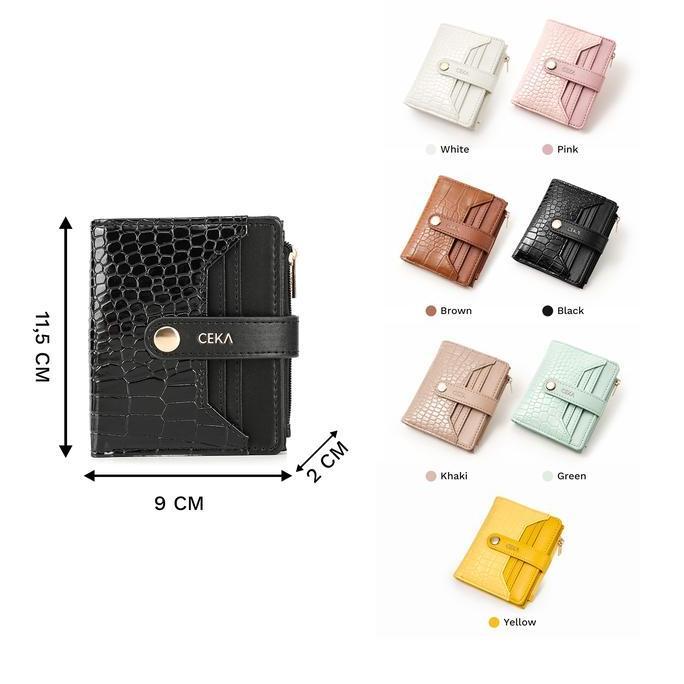 CEKA Dompet Wanita Kartu Dompet Uang Cewek Kecil Kulit Croco - Fenne Short Wallet LC