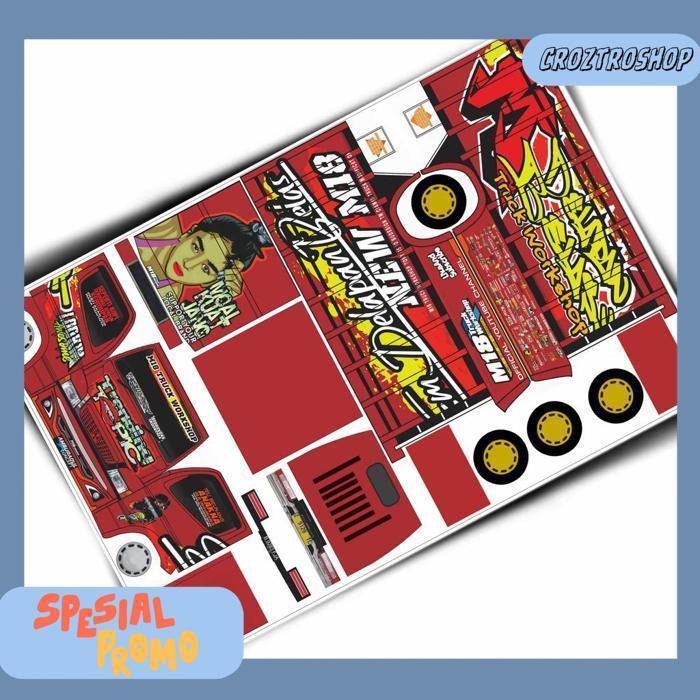 Pola Stiker Miniatur Truk Oleng Panjang 30Cm