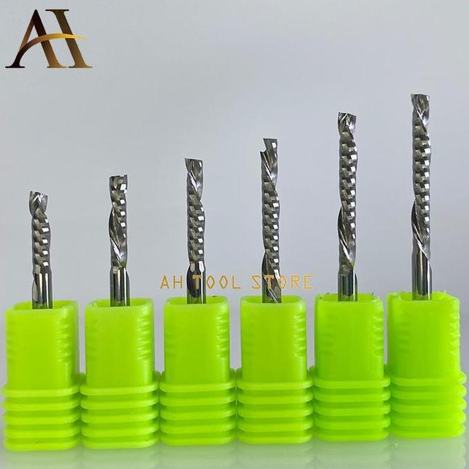 End Mill Single Flute Ulir Terbalik 3.175mm Cnc Router MDF Acrylic Acp