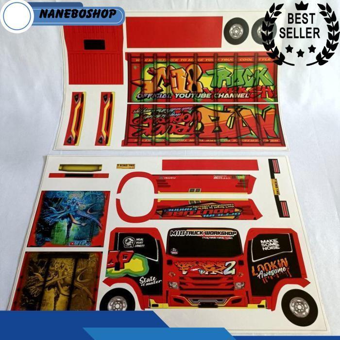 Pola Stiker Miniatur Truk Oleng Isuzu Giga Trending Topic 02 (45 Cm)