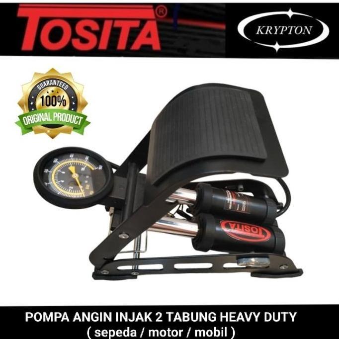 tosita pompa injak angin 2 tabung  ( sepeda / motor / mobil )