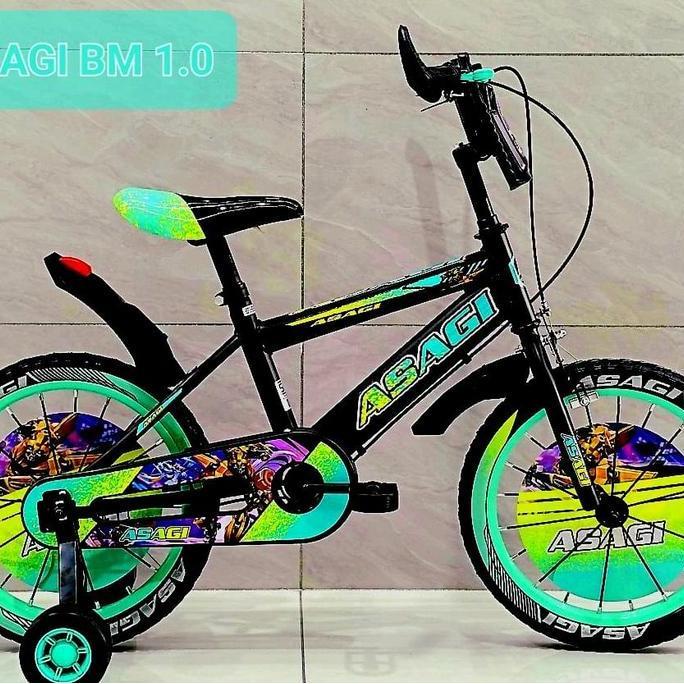 NEW SEPEDA BMX 16" KEKAR ANAK 5-8 TAHUN RODA BANTU FRAME TINGGI ORI