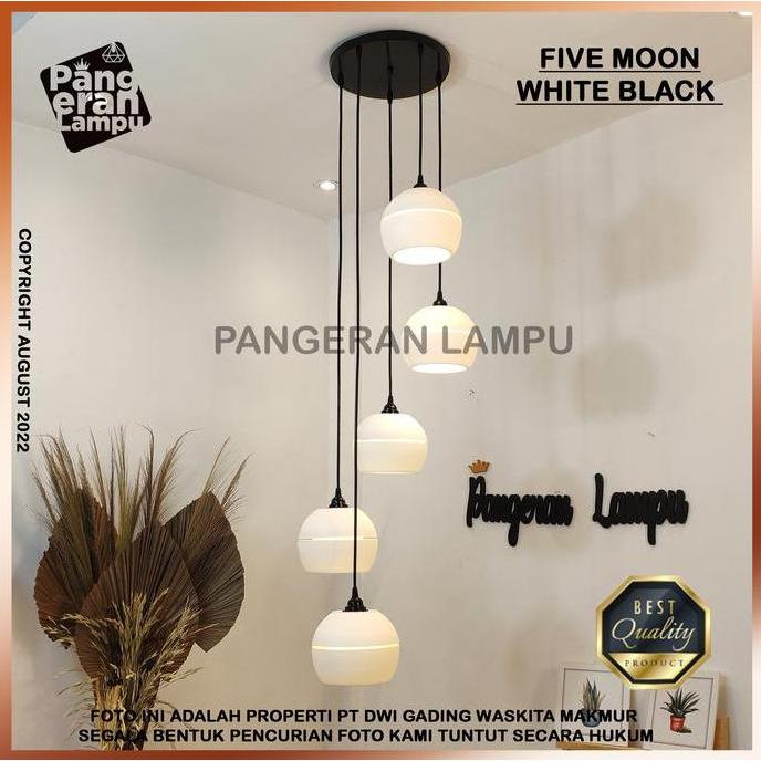 Lampu Gantung / Lampu Hias / lampu Void 1 Set MOON ISI 5 White