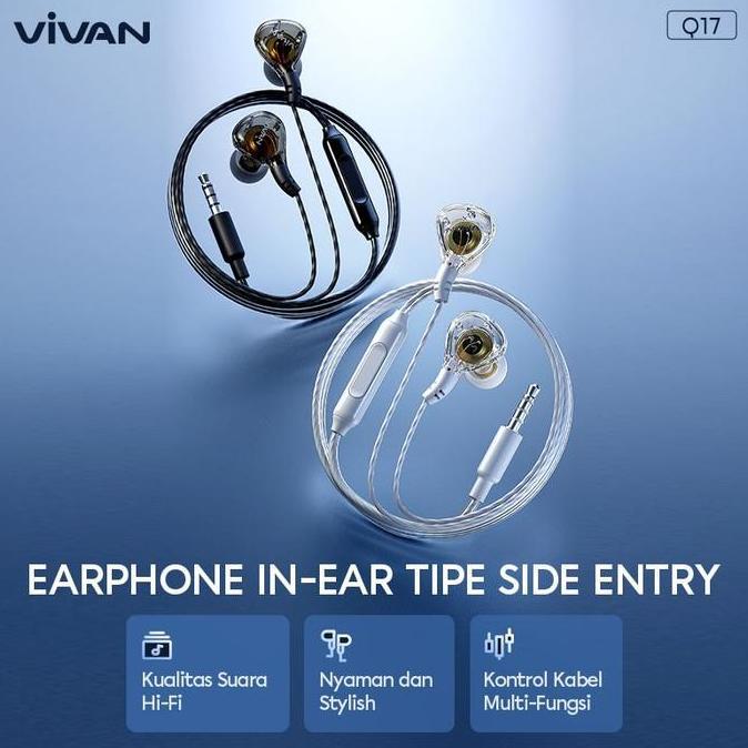 VIVAN Q17 Headset In Ear Stereo Powerfull Bass Wired Headset