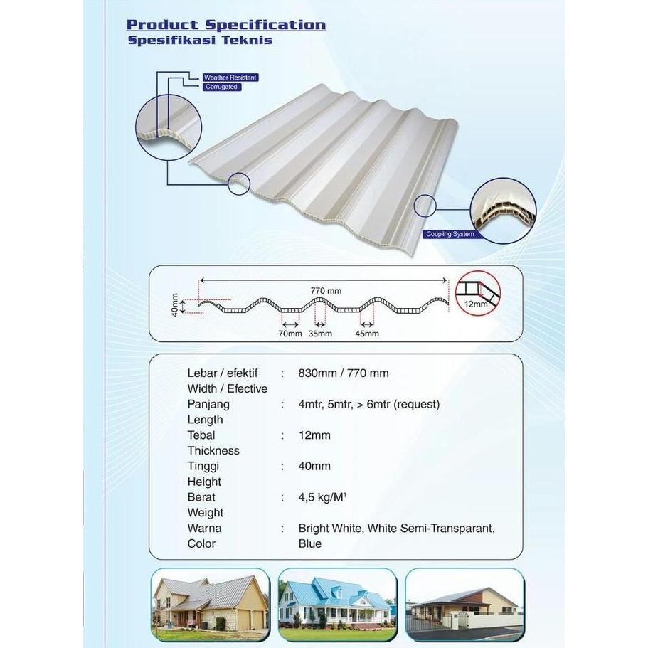 TERLARIS Atap uPVC SUN PANEL untuk Pabrik dan Gudang Anda gratis ongkir