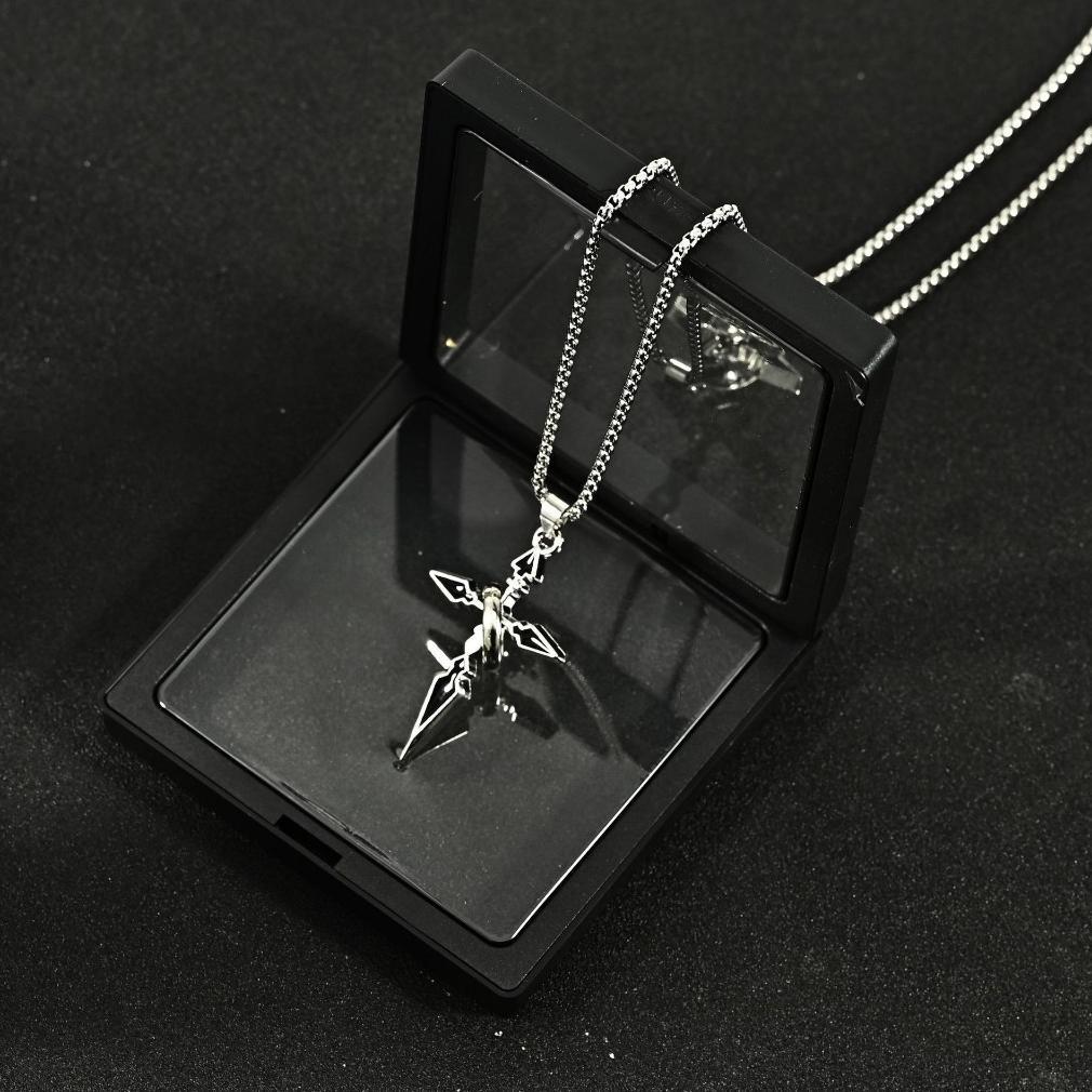 Limited Auravibe-Kalung Ring Titanium Unisex, Model Salib Anime Trendy - Cocok Untuk Sehari-Hari