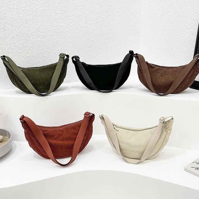 CodReadyTas Bahu Cewek Uniqlo Wanita Mini Cordorey Tas Selempang Wanita Warna Solid Casual Round Sho