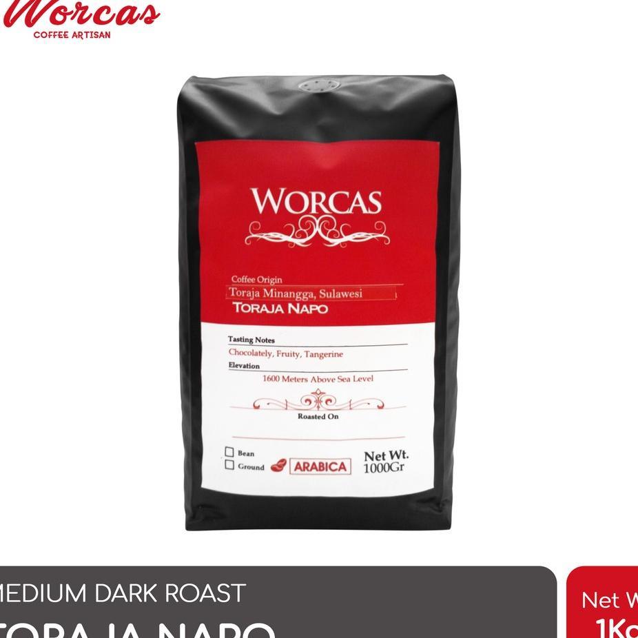 Worcas Kopi Arabika Toraja 1 Kg - Medium Dark Roast