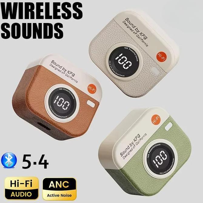Earphone Bluetooth TWS 5.4 Headphone Nirkabel 9D Stereo Olahraga Earbud LED Mikrofon