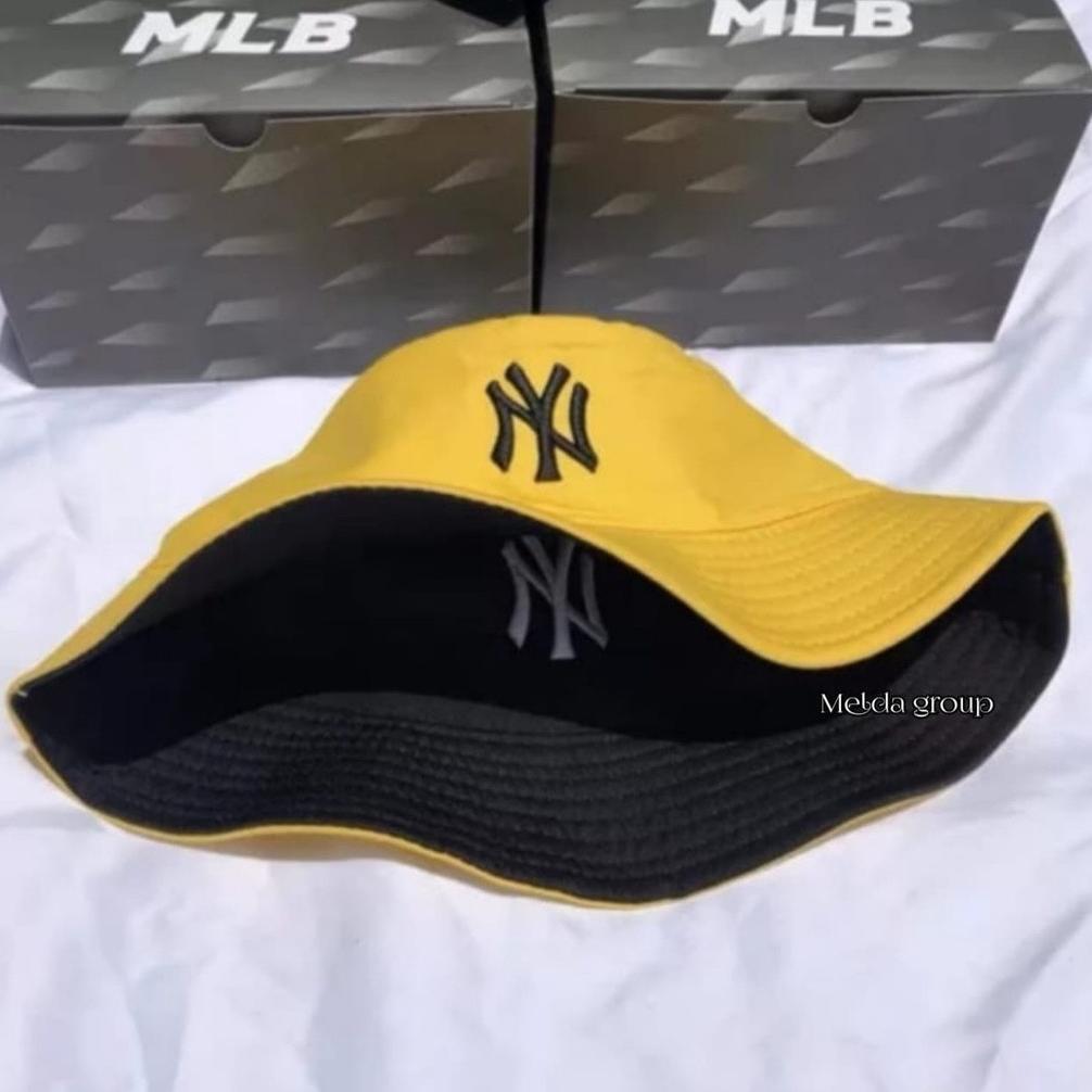 Original Topi Bucket Hat Bolak Balik Dua Sisi Bordir Ny002 / Bucket Hat Ny