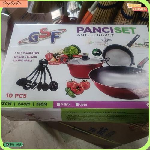 Panci Set Gsf G-2629 / Panci Set Spatula Gsf 2629 / Panci Set Seri Teflon Spatula 10Pcs Gsf 2629 / P