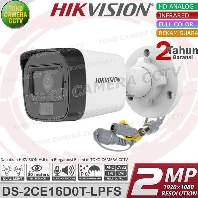 KAMERA HIKVISION OUTDOOR 2MP AUDIO COLORVU CCTV HIKVISION 2MP DUAL LIGHT