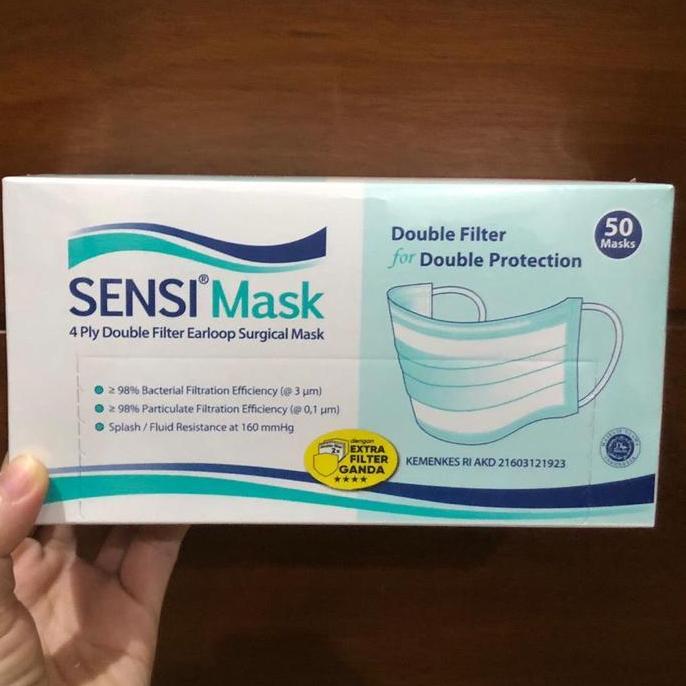 Masker sensi earloop 3 ply isi 50 pcs PUTIH KS