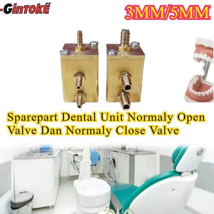 3Mm/5Mm Sparepart Valve Air Dan Air/Water Dental Unit - Pull Back Valve Otomatis Control 3 Pin Denga