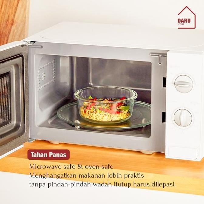 DARU MOKU - Lunch Box Kotak Penyimpanan Makan Bahan Kaca Microwave Oven Safe Bersekat /Lunch box est