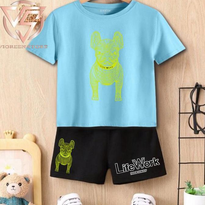 Setelan Anak Baju Celana Katun Premium Lifework Sta09 Size 2Th-13Th