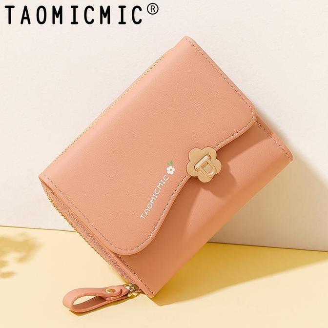 Dompet Minimalis Taomicmic Dompet Wanita Kekinian Pu Leather Y9045 Dompet Kartu Uang Kulit