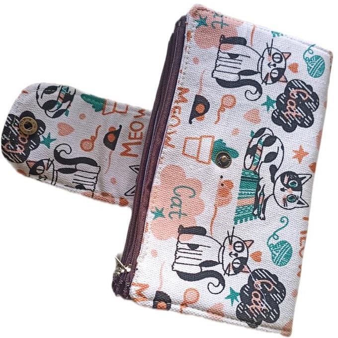 Sale Dompet Panjang Wanita Simple Motif Untuk Disiplin Keuangan - Mewah 6 Ruang 22Cm X 11Cm - Kartu 