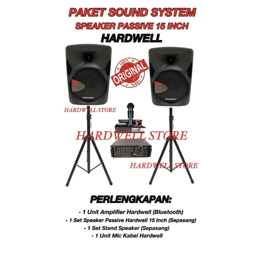 TERLARIS PAKET SOUND SYSTEM SPEAKER PASIF 15 INCH HARDWELL ORINAL