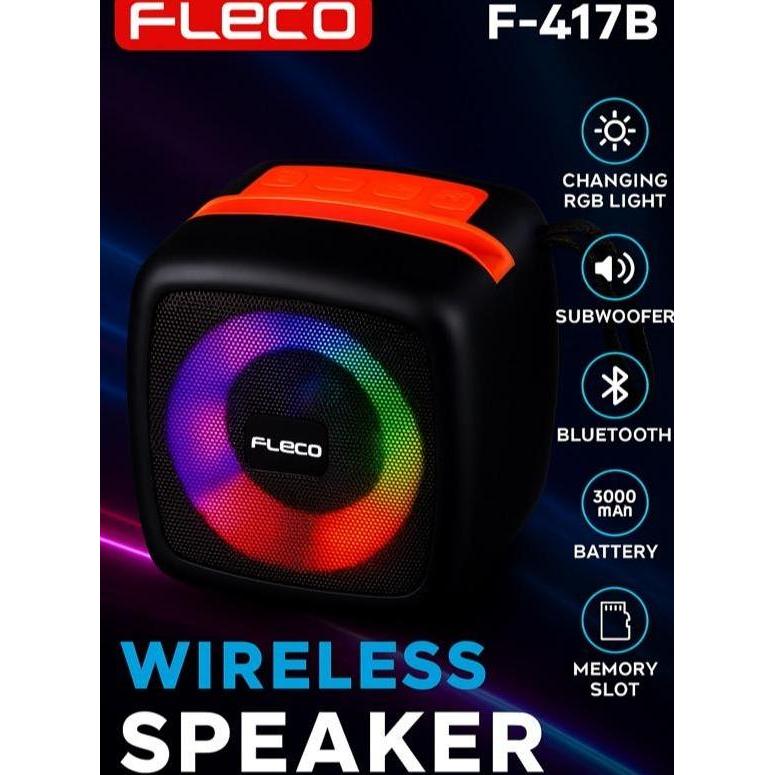 TERLARIS SPEAKER MINI PORTABLE BLUETOOTH SUPER BASS RECHARGEABLE DENGAN DUDUKAN SMARTPHONE FLECO F 4