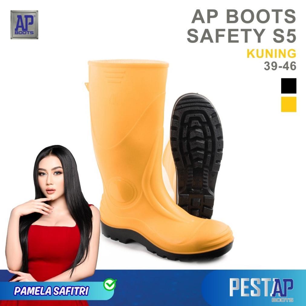 TERBARU AP Boots Safety S5 - Sepatu Boot Safety PVC