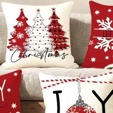 40 X 40 Cm Tanpa Bantal Sarung Bantal Sofa Nuansa Natal Linen Rami Hiasan Natal Dekorasi Natal Chris