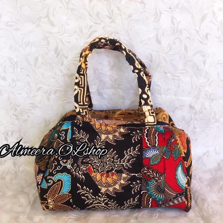 limited tas jinjing kecil / tas top handle / tas batik / tote bag kain perca batik home made