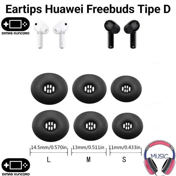 TERLARIS EARTIPS HUAWEI FREEBUDS TIPE D SILICONE SILIKON EAR TIPS TIP KARET RUBBER HUAWEI FREEBUDS 6