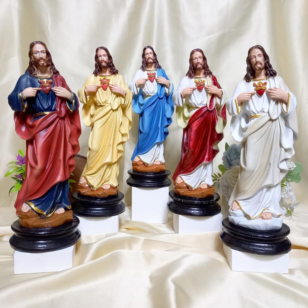 Patung Hati Kudus Yesus 30 cm/Patung Devosi Hati Kudus Yesus/Patung Tuhan Yesus Diskon