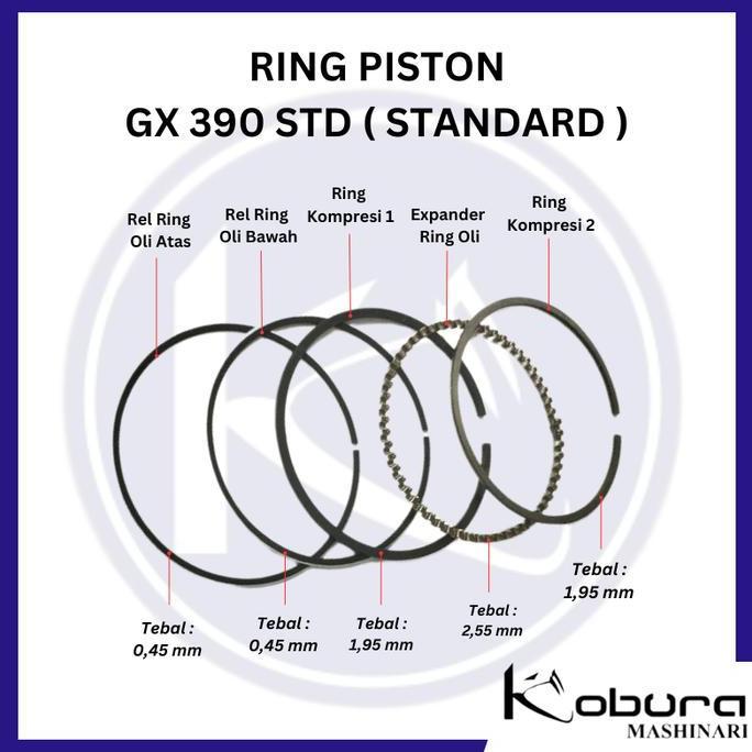 Ring Piston Ring GX 390 STD Standard Set Mesin Penggerak GX 390
